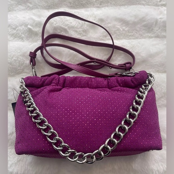 I.N.C. INTERNATIONAL CONCEPTS Rennata Clutch Crossbody Burnished Berry Purple - Picture 2 of 7